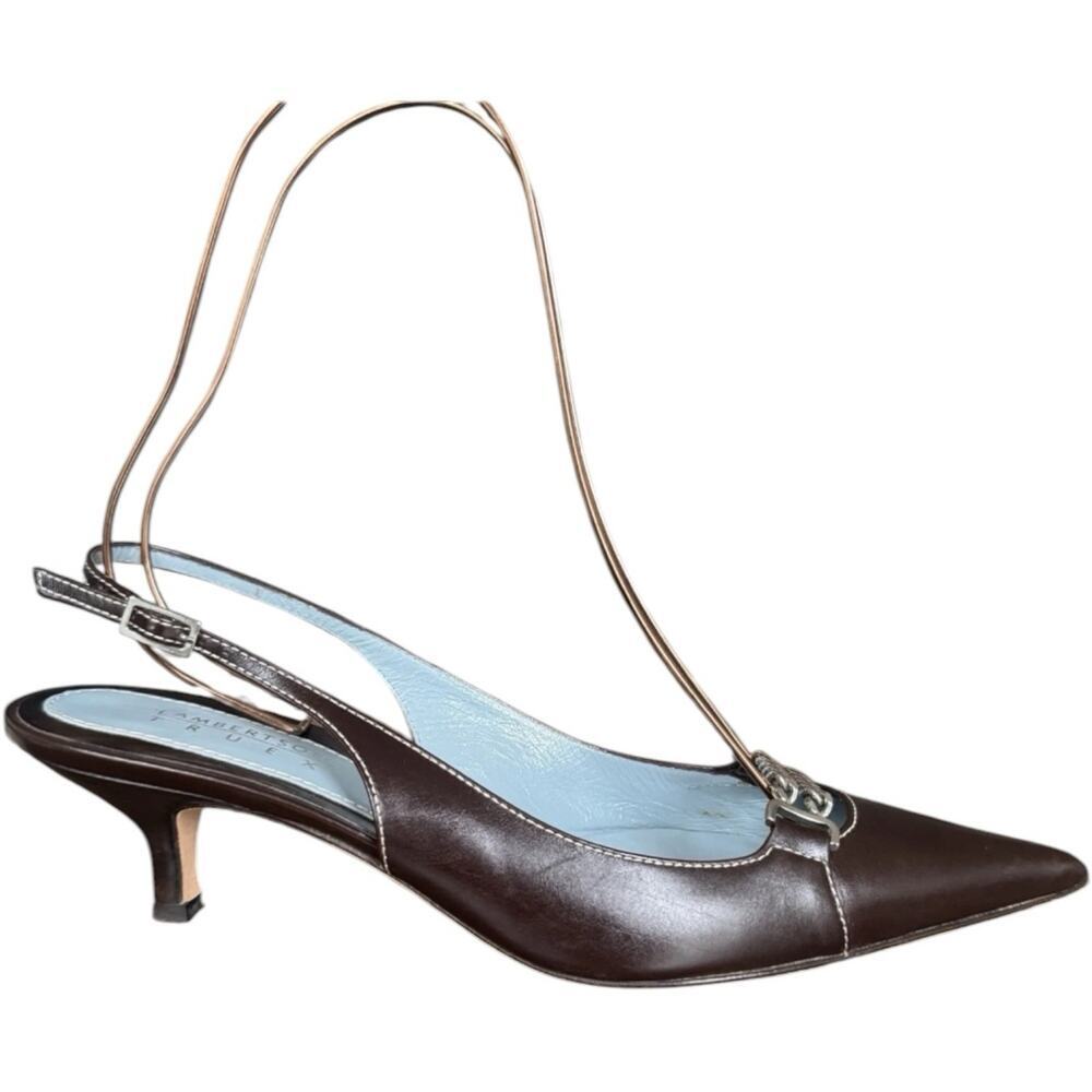 Lambertson Truex Women’s Brown EU 38.5 US 8 Kitten Heels Pointed Toe Italy
